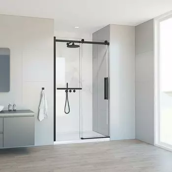 Душевая дверь Vincea Сomo Soft VDS-1CS130CLB 130х195 профиль черный, стекло прозрачное