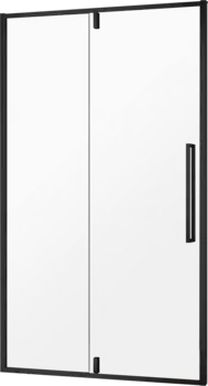 Душевая дверь в нишу AQUAme AQM7108-2-12 120 см, профиль черный матовый, стекло прозрачное