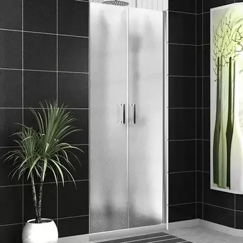 Душевая дверь в нишу BelBagno Uno UNO-B-2-90-CH-Cr стекло рифленое