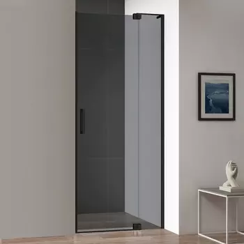 Душевая дверь в нишу Cezares Slider B 1 70/80 Grigio Nero профиль черный, стекло серое SLIDER-B-1-70/80-GRIGIO-NERO
