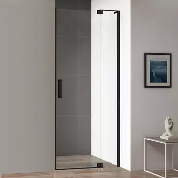Душевая дверь в нишу Cezares Slider B 1 100/110 C Nero профиль черный, стекло прозрачное SLIDER-B-1-100/110-C-NERO