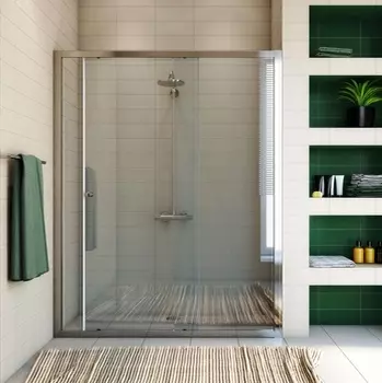 Душевая дверь в нишу GuteWetter Guwer GK-662D 150 см стекло бесцветное, профиль хром GW662D150200-CH-CL