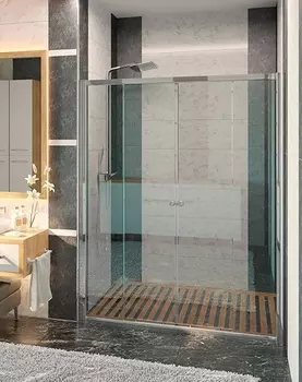 Душевая дверь в нишу GuteWetter Guwer GK-664D 150 см стекло проозрачное, профиль хром GW664D150200-CH-CL