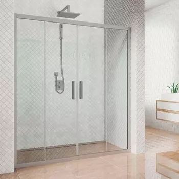 Душевая дверь в нишу Kubele DE019D4-CLN-MT 225 см, профиль матовый хром DE019D4-CLN-MT-225х200