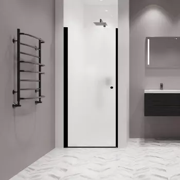 Душевая дверь в нишу Kubele DE020 DE020D601-MAT-BLM-50х200 50, профиль черный матовый, стекло матовое