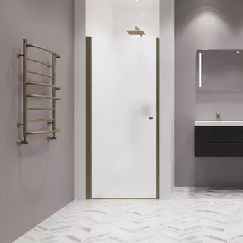 Душевая дверь в нишу Kubele DE020 DE020D601T-MAT-BR-50х200 50, профиль бронза светлая, стекло матовое