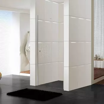 Душевая дверь в нишу Parly DE80 80x185, профиль хром, стекло прозрачное с рисунком /7174