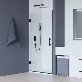 Душевая дверь в нишу RGW Hotel HO-011-B 700х1950 профиль черный, стекло прозрачное 350601107-14