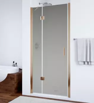 Душевая дверь в нишу Vegas Glass AFP 0100 05 10 L профиль бронза, стекло сатин AFP 100 05 10 L