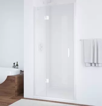 Душевая дверь в нишу Vegas Glass AFP 0110 01 01 L профиль белый, стекло прозрачное