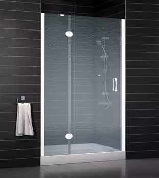 Душевая дверь в нишу Vegas Glass AFP 0110 01 02 L стекло шиншилла, 110, проем 63 см