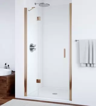 Душевая дверь в нишу Vegas Glass AFP 0110 05 01 L профиль бронза, стекло прозрачное, проем 73 см AFP 110 05 01 L