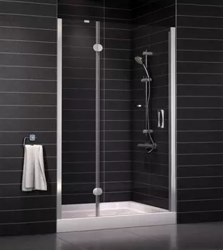 Душевая дверь в нишу Vegas Glass AFP 0110 08 01 L стекло прозрачное, 110, проем 63 см