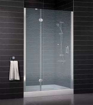 Душевая дверь в нишу Vegas Glass AFP 0110 08 02 L стекло шиншилла, 110, проем 63 см