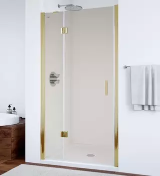 Душевая дверь в нишу Vegas Glass AFP 0110 09 05 L профиль золото, стекло бронза