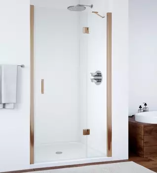 Душевая дверь в нишу Vegas Glass AFP 0120 05 01 R профиль бронза, стекло прозрачное AFP 120 05 01 R