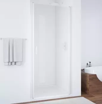 Душевая дверь в нишу Vegas Glass EP 0065 01 01 профиль белый, стекло прозрачное EP 65 01 01