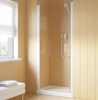 Душевая дверь в нишу Vegas Glass EP Lux 0060 01 01 L профиль белый, стекло прозрачное EP Lux 60 01 01 L