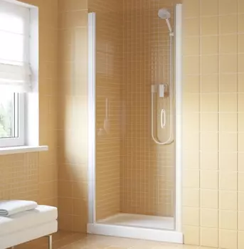 Душевая дверь в нишу Vegas Glass EP Lux 0065 01 01 L профиль белый, стекло прозрачное EP Lux 65 01 01 L