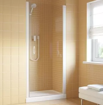 Душевая дверь в нишу Vegas Glass EP Lux 0065 01 01 R профиль белый, стекло прозрачное EP Lux 65 01 01 R