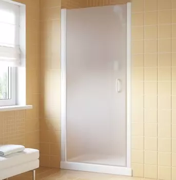 Душевая дверь в нишу Vegas Glass EP Lux 0070 01 10 L профиль белый, стекло сатин EP Lux 70 01 10 L