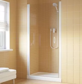 Душевая дверь в нишу Vegas Glass EP Lux 0075 01 01 L профиль белый, стекло прозрачное EP Lux 75 01 01 L