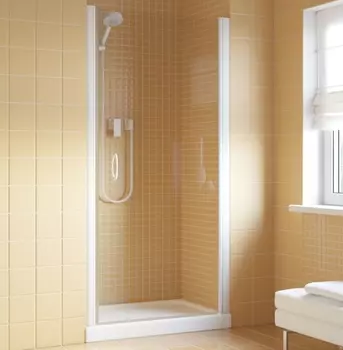 Душевая дверь в нишу Vegas Glass EP Lux 0075 01 01 R профиль белый, стекло прозрачное EP Lux 75 01 01 R