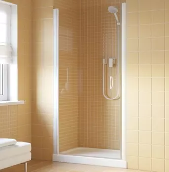 Душевая дверь в нишу Vegas Glass EP Lux 0080 01 01 L профиль белый, стекло прозрачное EP Lux 80 01 01 L