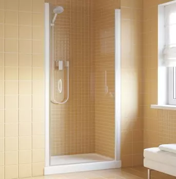 Душевая дверь в нишу Vegas Glass EP Lux 0080 01 01 R профиль белый, стекло прозрачное EP Lux 80 01 01 R