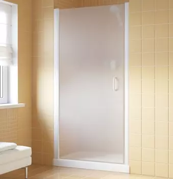 Душевая дверь в нишу Vegas Glass EP Lux 0080 01 10 L профиль белый, стекло сатин EP Lux 80 01 10 L