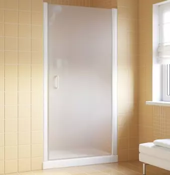 Душевая дверь в нишу Vegas Glass EP Lux 0080 01 10 R профиль белый, стекло сатин EP Lux 80 01 10 R