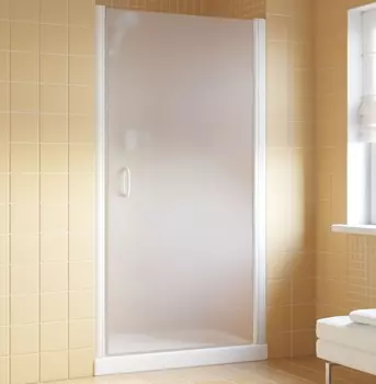 Душевая дверь в нишу Vegas Glass EP Lux 0085 01 10 R профиль белый, стекло сатин EP Lux 85 01 10 R
