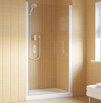 Душевая дверь в нишу Vegas Glass EP Lux 0090 01 01 R профиль белый, стекло прозрачное EP Lux 90 01 01 R