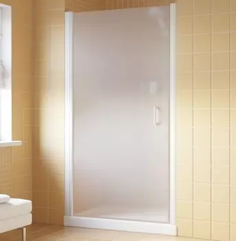 Душевая дверь в нишу Vegas Glass EP Lux 0090 01 10 L профиль белый, стекло сатин EP Lux 90 01 10 L