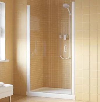 Душевая дверь в нишу Vegas Glass EP Lux 0095 01 01 L профиль белый, стекло прозрачное EP Lux 95 01 01 L