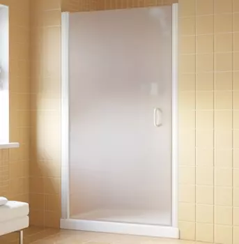 Душевая дверь в нишу Vegas Glass EP Lux 0095 01 10 L профиль белый, стекло сатин EP Lux 95 01 10 L