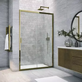 Душевая дверь в нишу Vegas Glass ZP Tur Novo h1900 110 05 01 профиль бронза, стекло прозрачное ZP TUR NOVO h1900 110 05 01