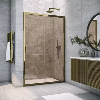 Душевая дверь в нишу Vegas Glass ZP Tur Novo h1900 100 05 05 профиль бронза, стекло бронза ZP TUR NOVO h1900 100 05 05