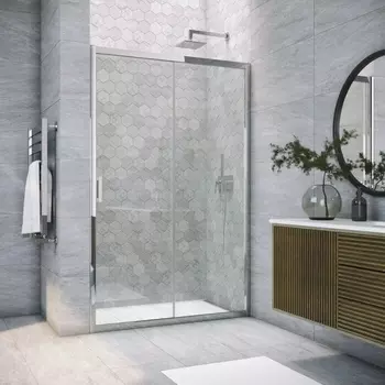 Душевая дверь в нишу Vegas Glass ZP Tur Novo h1900 100 08 01 профиль глянцевый хром, стекло прозрачное ZP TUR NOVO h1900 100 08 01
