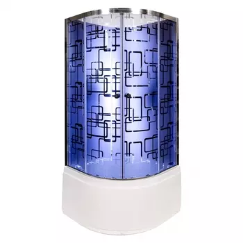 Душевая кабина Deto BМ4510 N без крыши, с LED-подсветкой BM4510NLEDBLACK