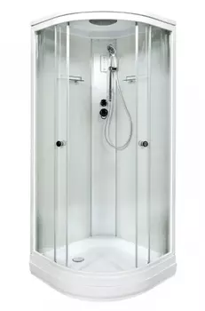 Душевая кабина Deto DM 90 x 90 см с электрикой, профиль белый, DM2090EL