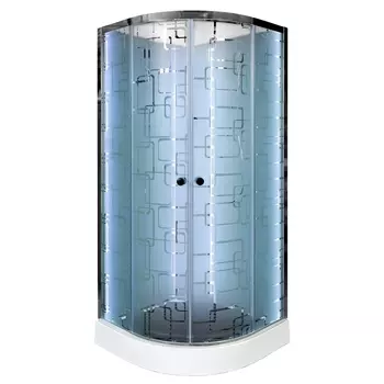 Душевая кабина Deto Em EM1580 N LED гм 80 x 80 см, без крыши, с Led подсветкой, с гидромассажем EM1580NLED+GM