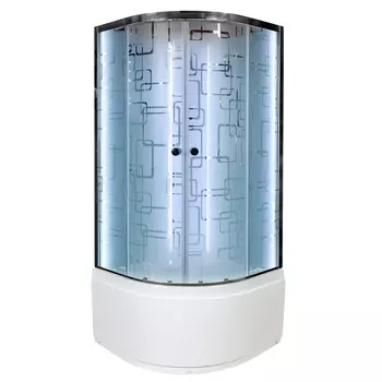 Душевая кабина Deto Em EM4510 N LED гм 100 x 100 см, без крыши, с Led подсветкой, с гидромассажEM EM4510NLED+GM
