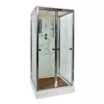 Душевая кабина Deto V9015, 90 x 90 см, с электрикой, гидромассажем, стекла матовые