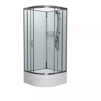 Душевая кабина Frank F400/2 Brilliant б/к 100х100х215 профиль хром, стекло прозрачное 186009