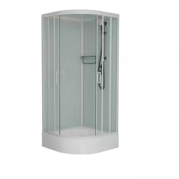 Душевая кабина Frank F409/1 White 90х90х220 профиль белый, стекло прозрачное 123009