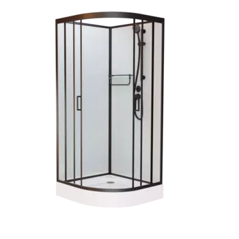 Душевая кабина Frank F409 М Black б/к 90х90х215 профиль черный, стекло матовое 20043