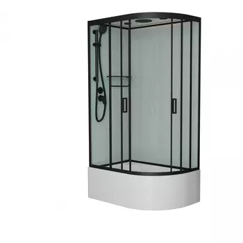 Душевая кабина Frank F412/1L М Black 120х80х220 профиль черный, стекло матовое, левая 20074