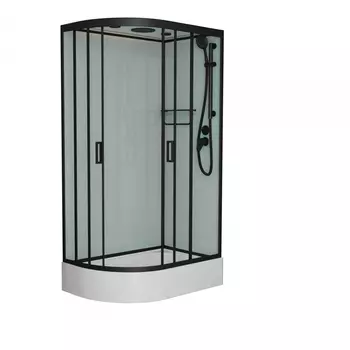 Душевая кабина Frank F412/1R М Black 120х80х220 профиль черный, стекло матовое, правая 20068