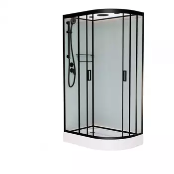 Душевая кабина Frank F412L М Black 120х80х220 профиль черный, стекло матовое, левая 20058